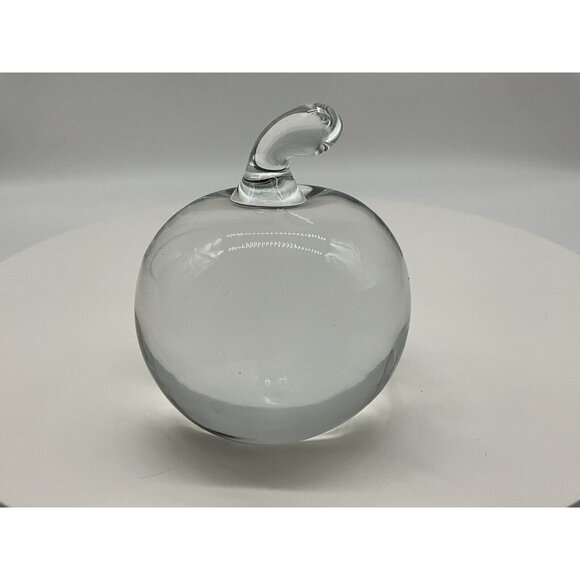 Baccarat for CARTIER Crystal Apple w/Stem PAPERWEIGHT Vtg Crystal Collectible - Picture 13 of 16